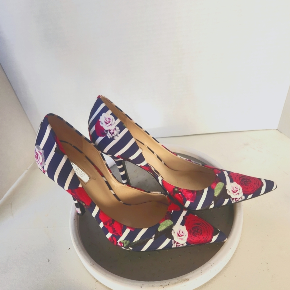 Navy Floral Stiletto Pumps by Guess 7.5
